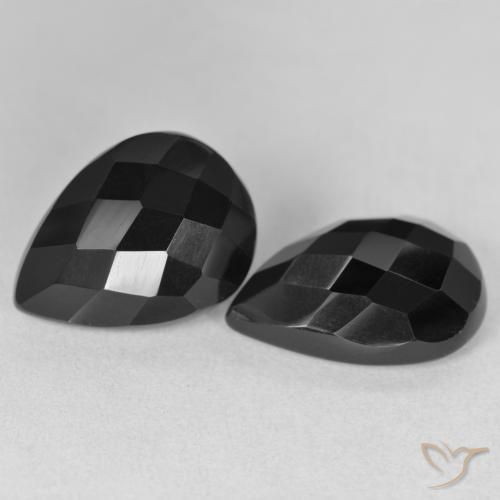 Gemme di Onice Nero naturale da 17.51 ct, Forma a pera, Opaco