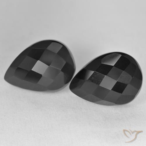 22.03ctw Naturale Nero Onice, Forma a pera, Opaco