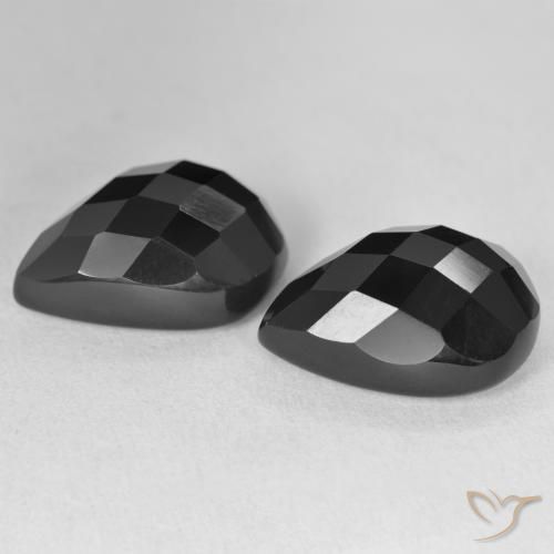 Gemme di Onice Nero naturale da 22.03 ct, Forma a pera, Opaco