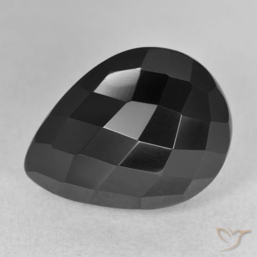 12.67ct Naturale Nero Onice, Forma a pera, Opaco