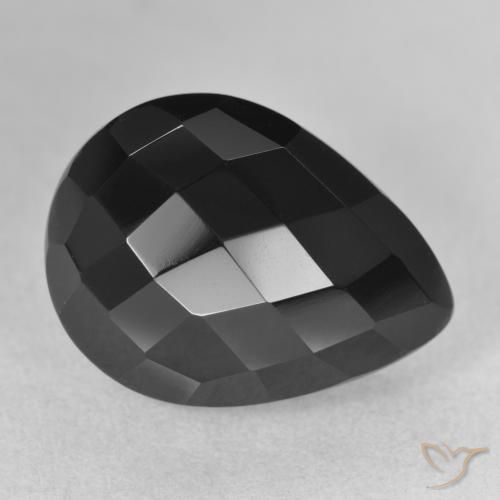 Onice Nero naturale da 12.67 ct, Forma a pera, Opaco