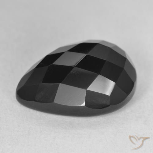 Onice Nero naturale da 12.67 ct, Forma a pera, Opaco