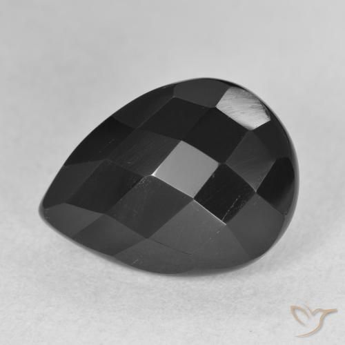 5.80ct Naturale Nero Onice, Forma a pera, Opaco