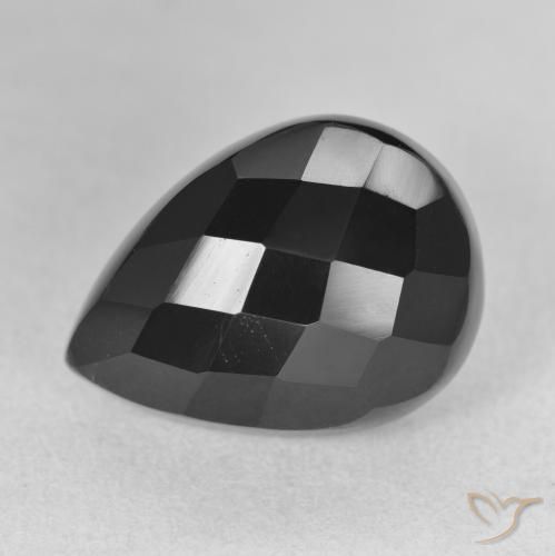 Onice Nero naturale da 10.59 ct, Forma a pera, Opaco