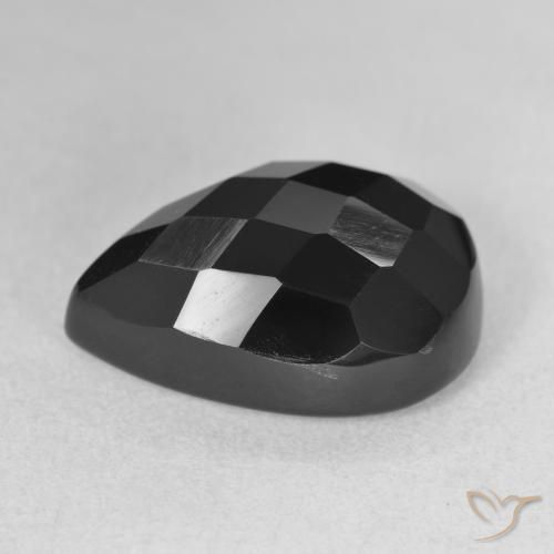 Onice Nero naturale da 10.59 ct, Forma a pera, Opaco