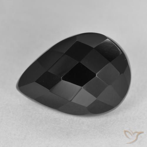 9.50ct Naturale Nero Onice, Forma a pera, Opaco