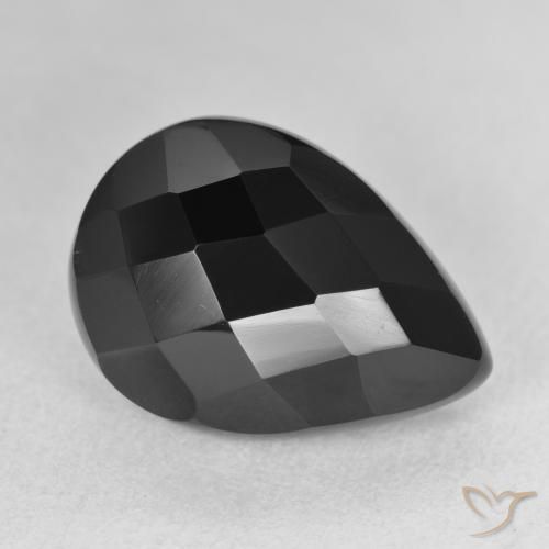 Onice Nero naturale da 9.50 ct, Forma a pera, Opaco