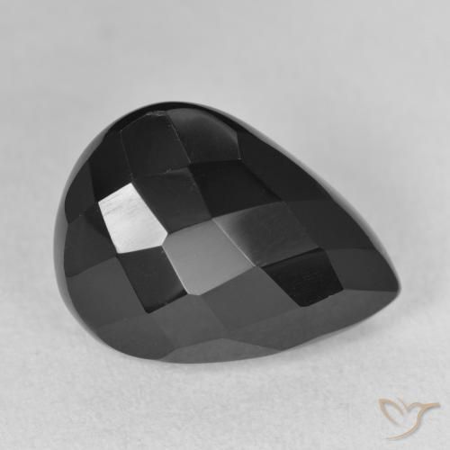 Onice Nero naturale da 9.35 ct, Forma a pera, Opaco