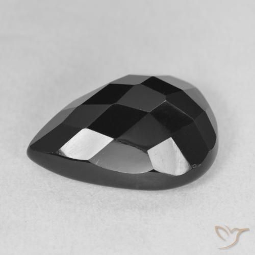 Onice Nero naturale da 9.35 ct, Forma a pera, Opaco
