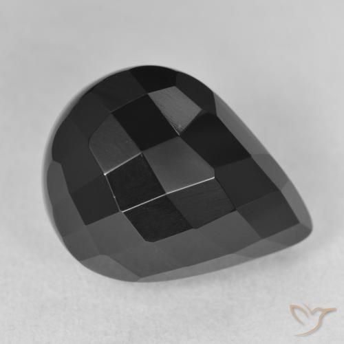 13.39ct Naturale Nero Onice, Forma a pera, Opaco
