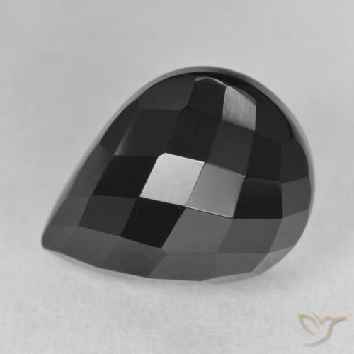 Onice Nero naturale da 13.39 ct, Forma a pera, Opaco