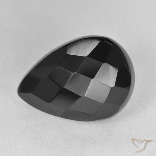 10.00ct Naturale Nero Onice, Forma a pera, Opaco