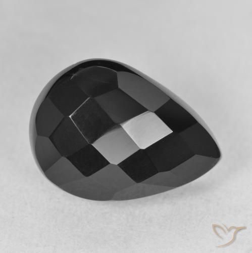 Onice Nero naturale da 10.00 ct, Forma a pera, Opaco