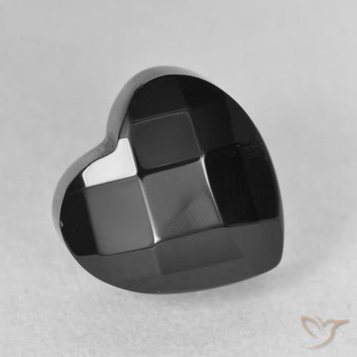 Onice Nero naturale da 4.35 ct, Cuore, Opaco