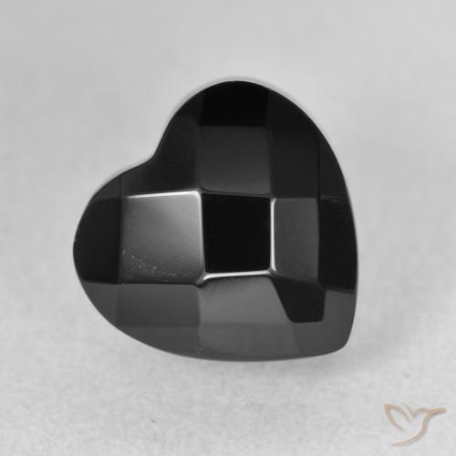 4.29ct Naturale Nero Onice, Cuore, Opaco