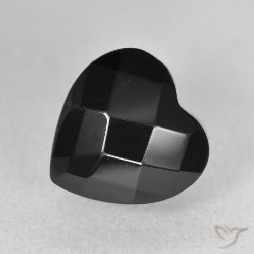 Onice Nero naturale da 4.29 ct, Cuore, Opaco