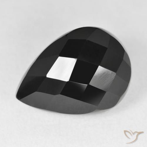 10.51ct Naturale Nero Onice, Forma a pera, Opaco