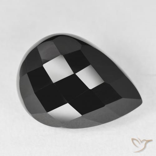 Onice Nero naturale da 10.51 ct, Forma a pera, Opaco