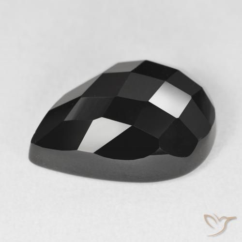 Onice Nero naturale da 10.51 ct, Forma a pera, Opaco