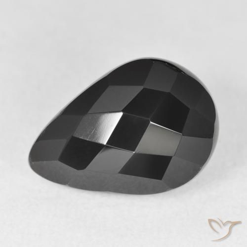 8.51ct Naturale Nero Onice, Forma a pera, Opaco