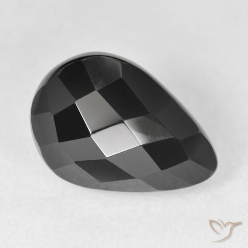 Onice Nero naturale da 8.51 ct, Forma a pera, Opaco
