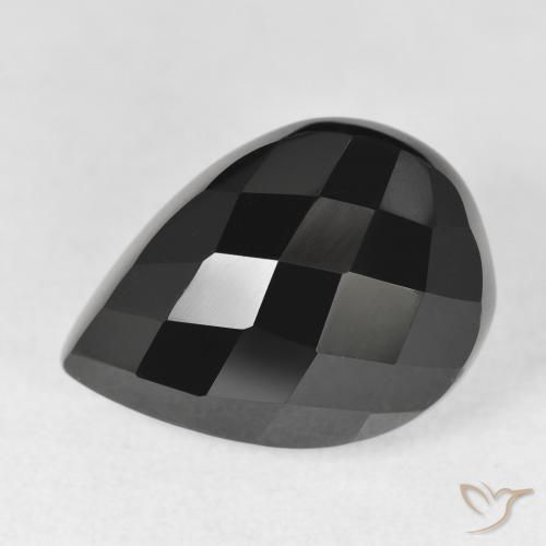 10.14ct Naturale Nero Onice, Forma a pera, Opaco