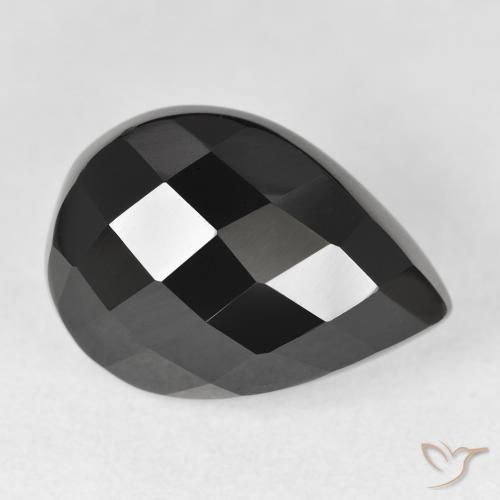 Onice Nero naturale da 10.14 ct, Forma a pera, Opaco