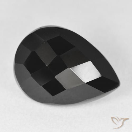 10.04ct Naturale Nero Onice, Forma a pera, Opaco