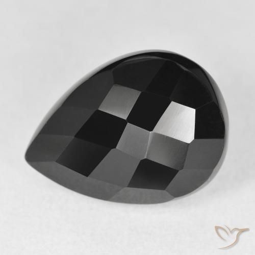 Onice Nero naturale da 10.04 ct, Forma a pera, Opaco