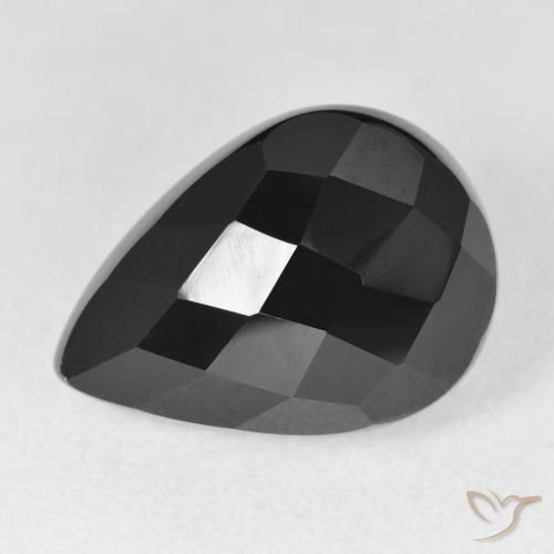 10.99ct Naturale Nero Onice, Forma a pera, Opaco