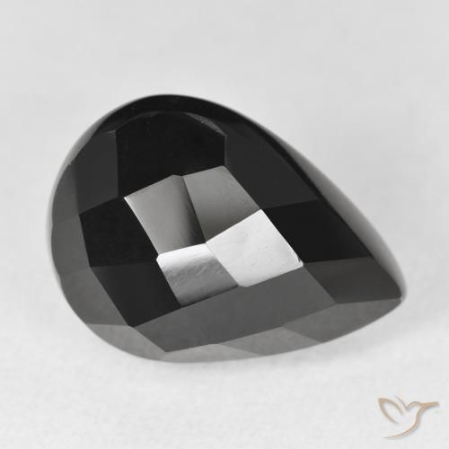 Onice Nero naturale da 10.99 ct, Forma a pera, Opaco