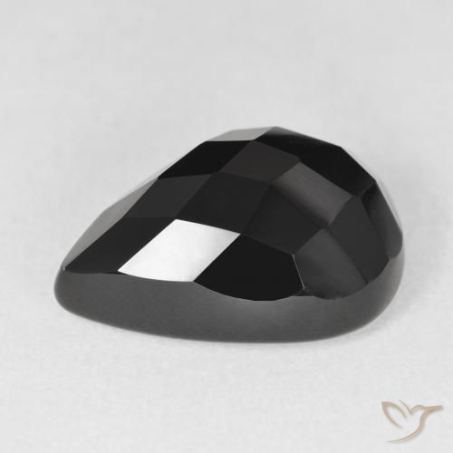 Onice Nero naturale da 10.99 ct, Forma a pera, Opaco