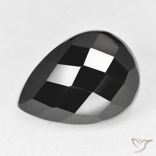 10.51ct Naturale Nero Onice, Forma a pera, Opaco