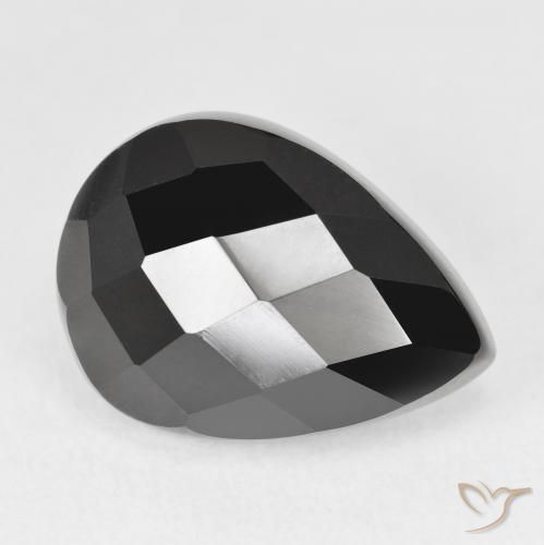 Onice Nero naturale da 10.51 ct, Forma a pera, Opaco