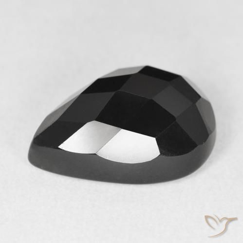 Onice Nero naturale da 10.51 ct, Forma a pera, Opaco