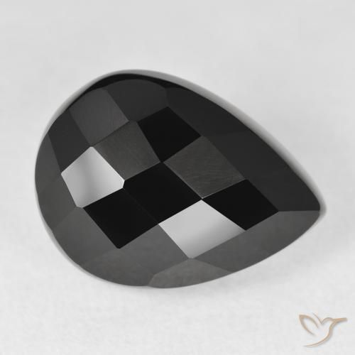 Onice Nero naturale da 11.28 ct, Forma a pera, Opaco