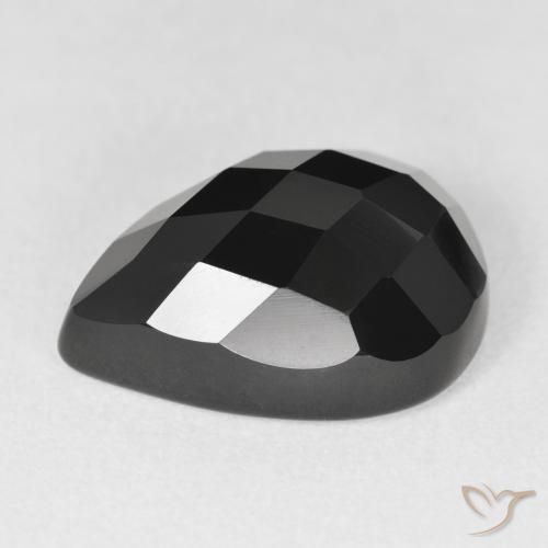 Onice Nero naturale da 11.28 ct, Forma a pera, Opaco