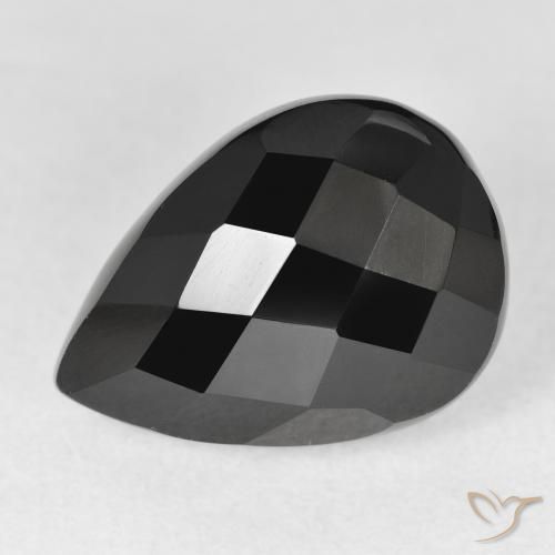 Onice Nero naturale da 9.38 ct, Forma a pera, Opaco