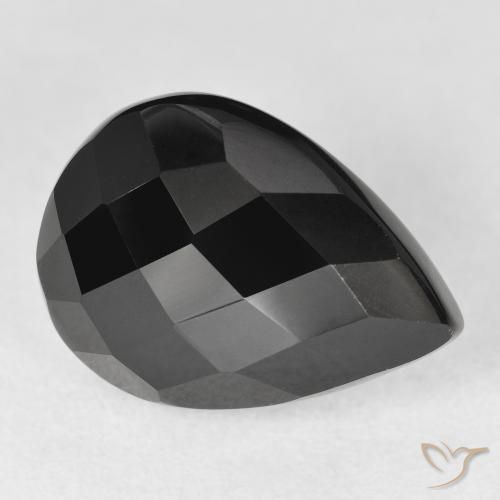 Onice Nero naturale da 9.38 ct, Forma a pera, Opaco