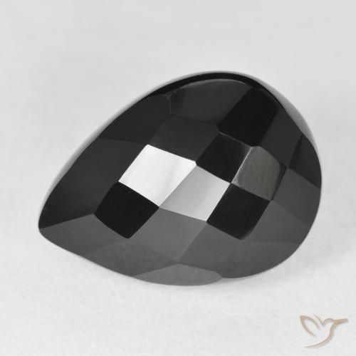 Onice Nero naturale da 10.50 ct, Forma a pera, Opaco