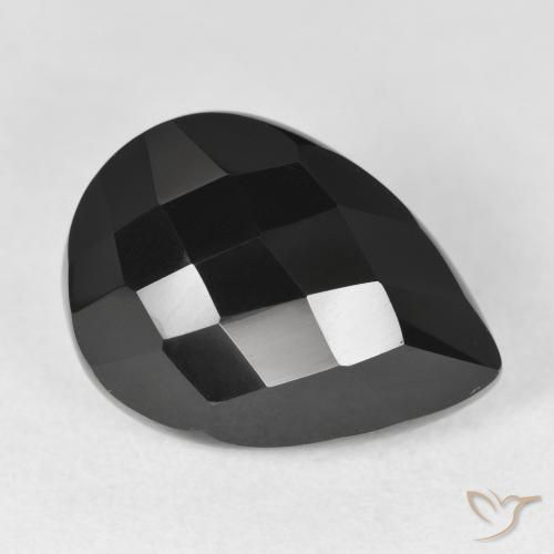 Onice Nero naturale da 10.50 ct, Forma a pera, Opaco