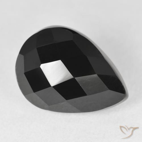 Onice Nero naturale da 11.38 ct, Forma a pera, Opaco