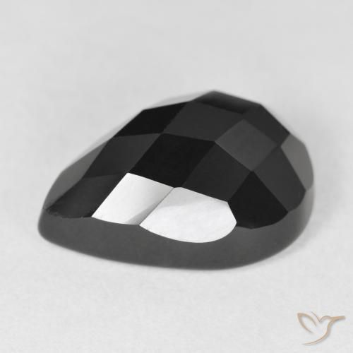 Onice Nero naturale da 11.38 ct, Forma a pera, Opaco