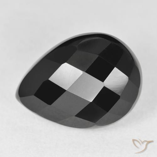 10.38ct Naturale Nero Onice, Forma a pera, Opaco