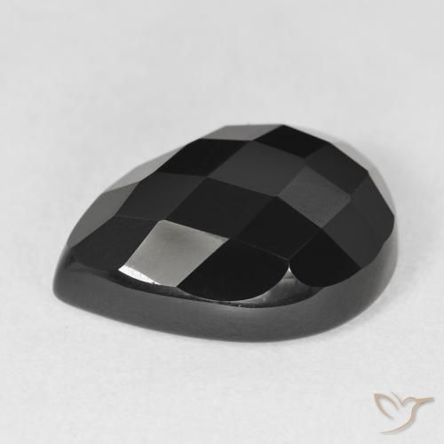 Onice Nero naturale da 10.38 ct, Forma a pera, Opaco