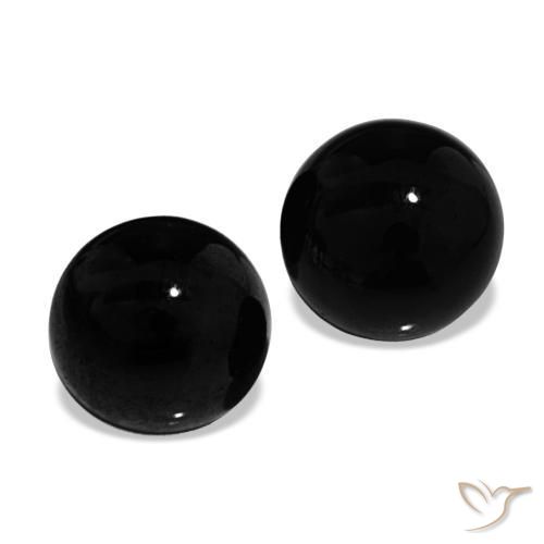 Gemme di Onice Nero naturale da 1.70 ct, Taglio rotondo, Opaco