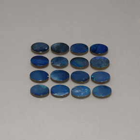Doppietto di opale naturale multicolore da 12,07 ct, taglio ovale, opaco
