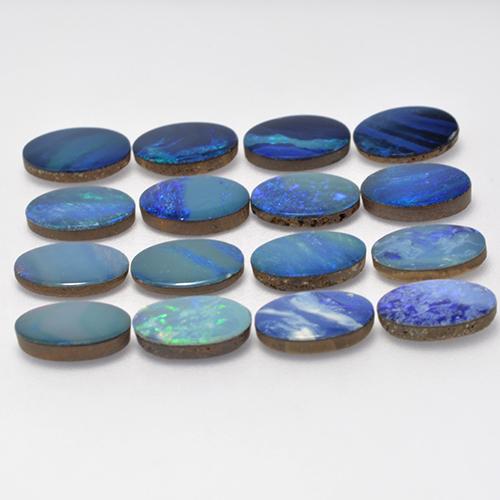 Doppietto di opale naturale multicolore da 11,31 ct, taglio ovale, opaco