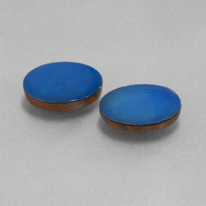 Doppietto di opale naturale blu da 1,44 ct, taglio ovale, opaco