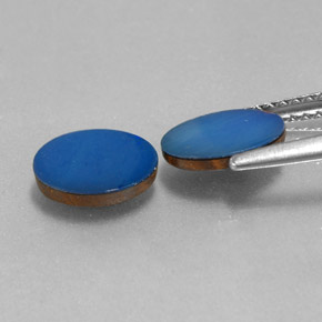 Doppietto di opale naturale blu da 1,44 ct, taglio ovale, opaco